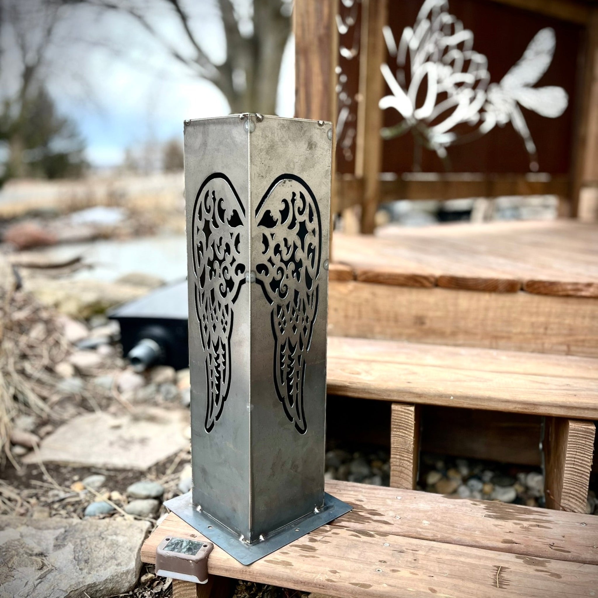 Angel Wing Solar Tube Light - Steel