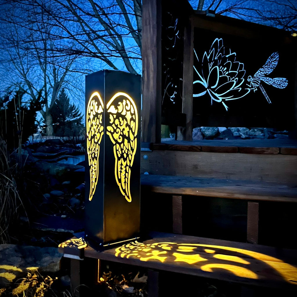 Angel Wing Solar Tube Light - Steel