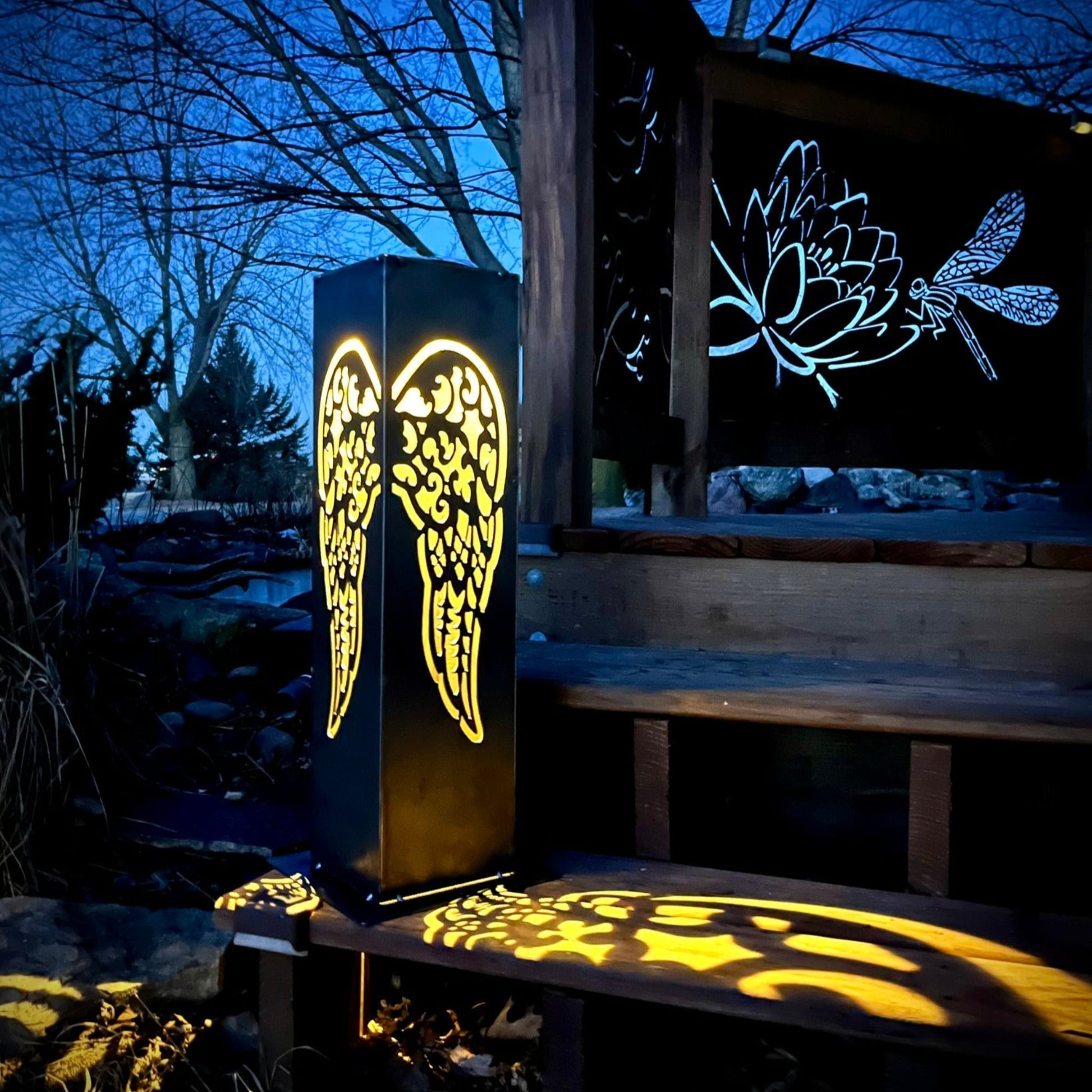 Angel Wing Solar Tube Light - Steel