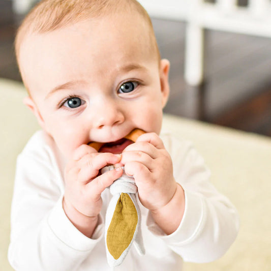 Organic Cotton Teething Ring - Honey - The Peony Haus