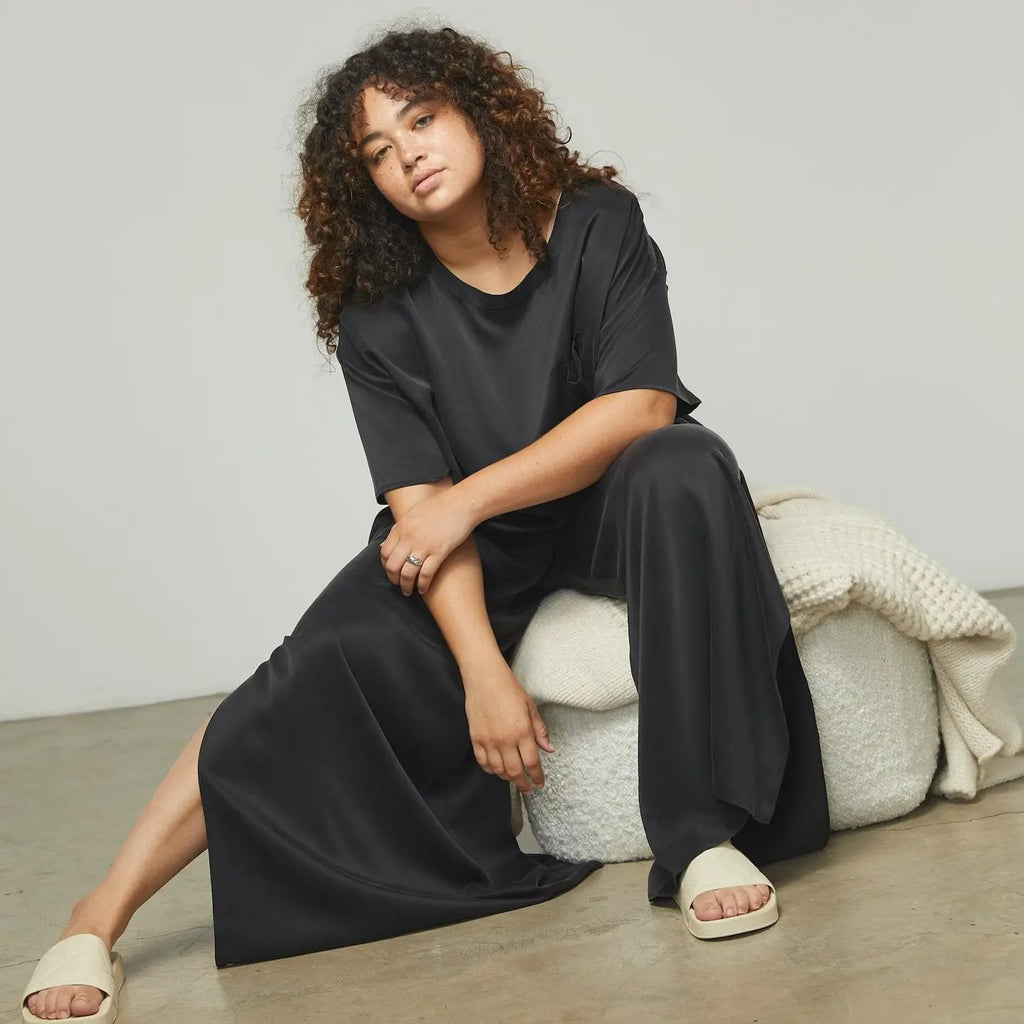Washable Silk Tee Pant Set
