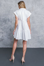 LIVE IN THE MOMENT DENIM MINI DRESS - 97% Cotton