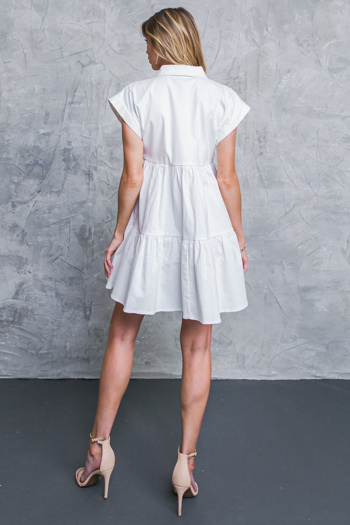 LIVE IN THE MOMENT DENIM MINI DRESS - 97% Cotton