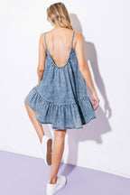 NASHVILLE GIRL WOVEN MINI DRESS - 90% Cotton