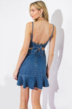 FIRST TO KNOW DENIM MINI DRESS - 99% Cotton