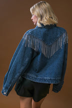 STUNNING EXCELLENCE WASHED DENIM JACKET - 90% Cotton