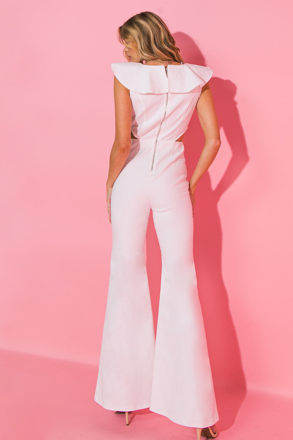 ON THE WAY-OUT DENIM JUMPSUIT - 97% Cotton