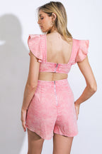 SIGHT OF SWEETNESS TWILL ROMPER - 97% Cotton