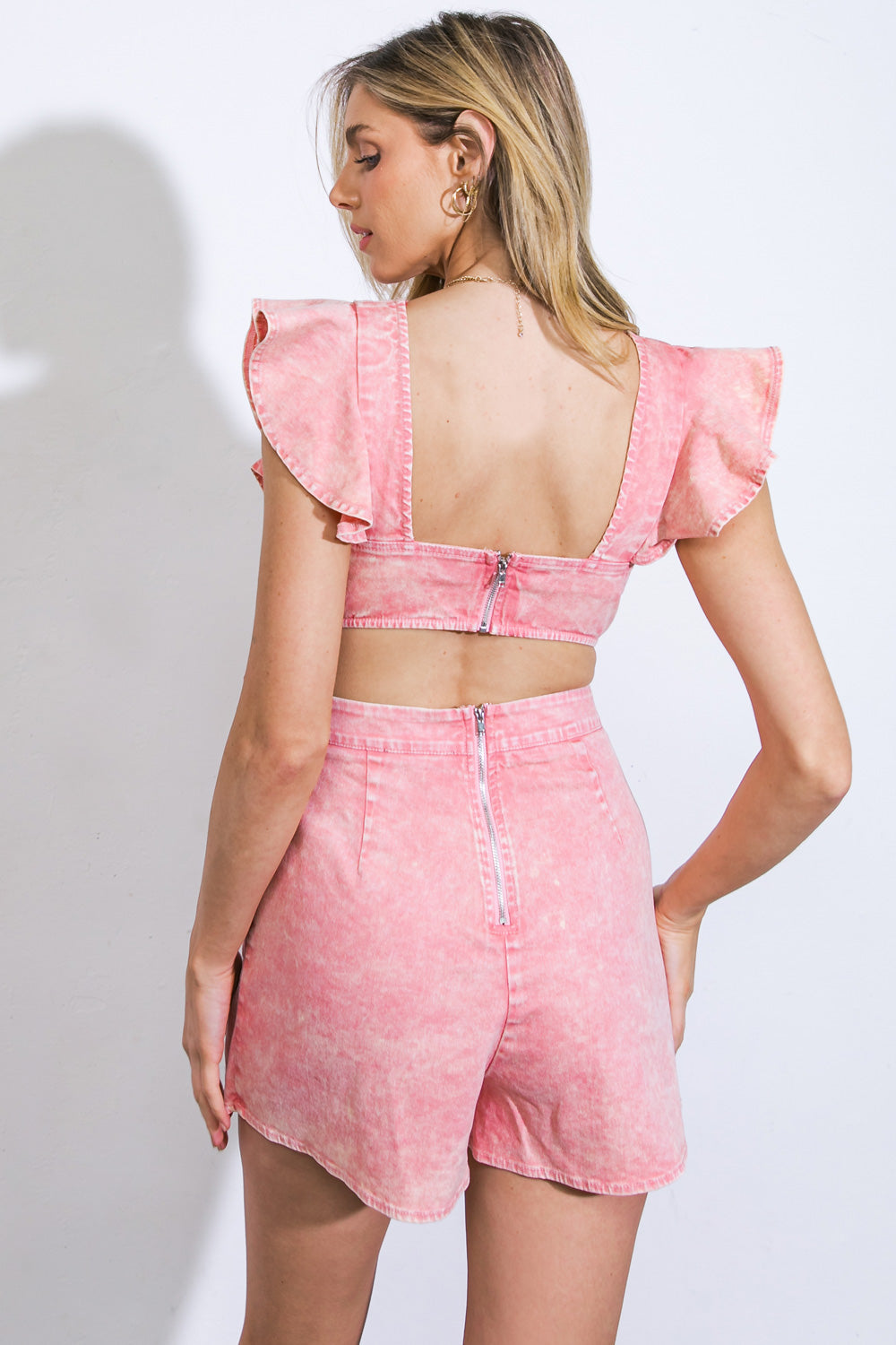 SIGHT OF SWEETNESS TWILL ROMPER - 97% Cotton
