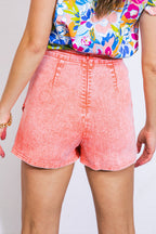A HEART FOR LOVE DENIM SKORT - 98% Cotton