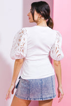 GETTING INTO THE GROOVE KNIT TOP - 93% Cotton