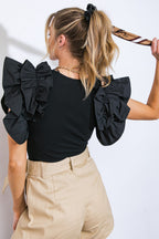 SUPER STAR PLATFORM KNIT BODYSUIT - 95% Cotton