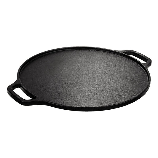 Cast Iron Tawa 12 Inch with Double Handle Pre-Seasoned Flat Tawa for - The Peony Haus