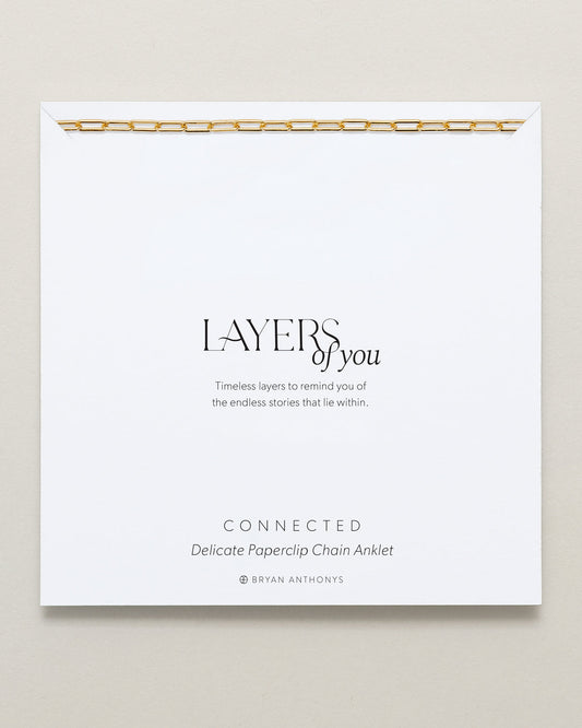 Connected Delicate Paperclip Chain Anklet