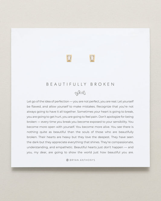 Beautifully Broken Baguette Stud Earrings