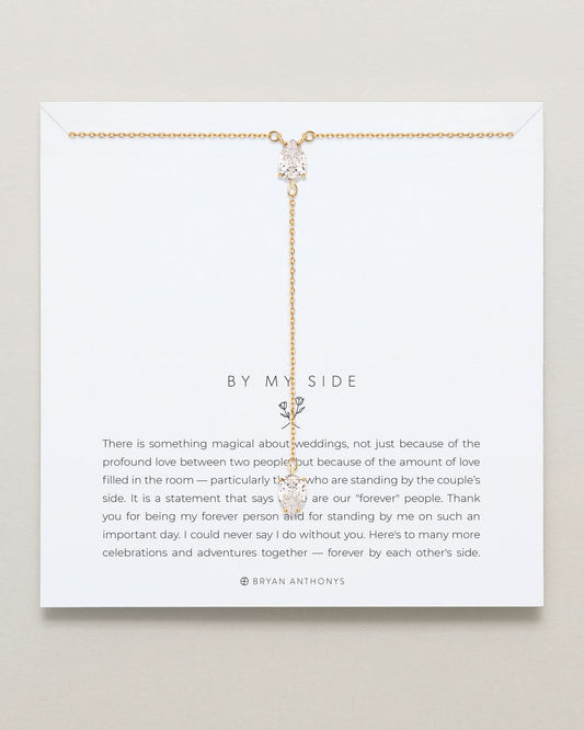 By My Side Pear Cut Lariat Necklace