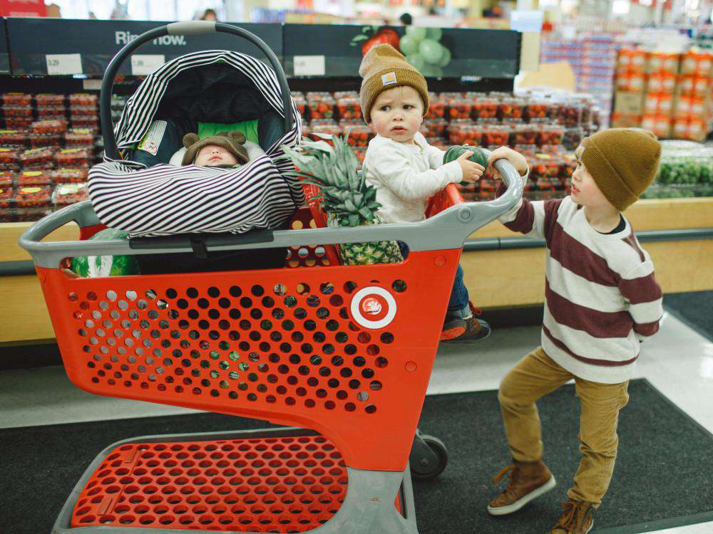 Baby Shopping Cart Hammock | Black Fabric - 97% cotton