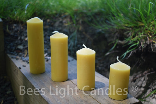 1.25" Wide Beeswax Pillar Candles