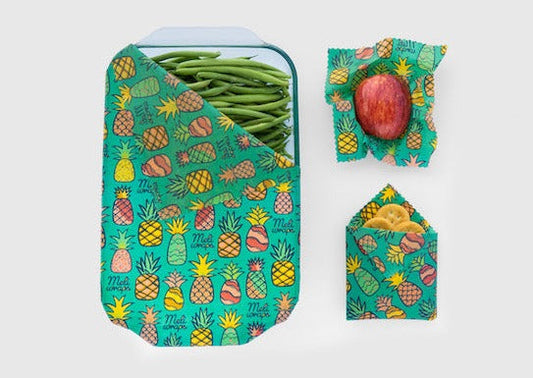 Beeswax Food Wrap - Pineapple Print - The Peony Haus