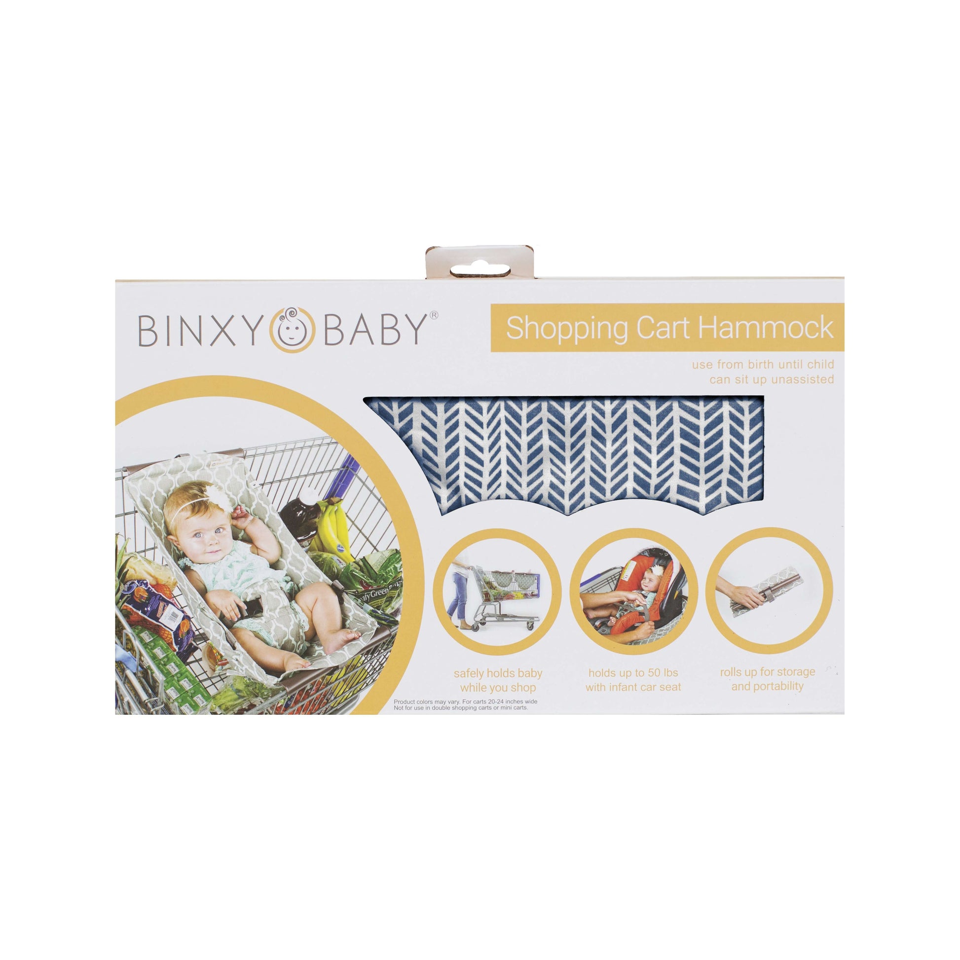 Baby Shopping Cart Hammock | Blue Little Arrow Design - 97% cotton