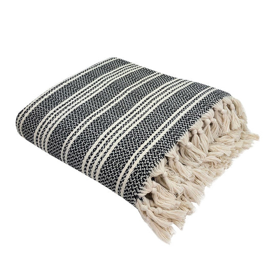 Woven Stripe Turkish Throw - The Peony Haus