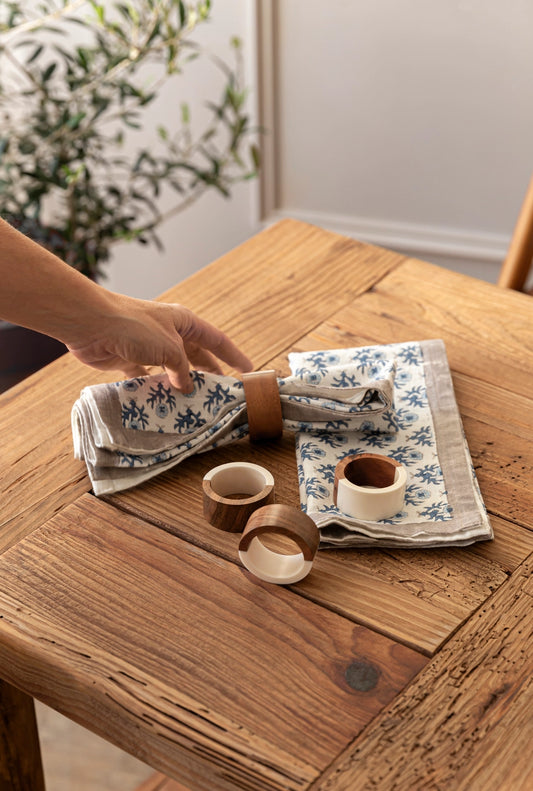 Over&Beck Hand-Blocked Cotton Napkins - The Peony Haus