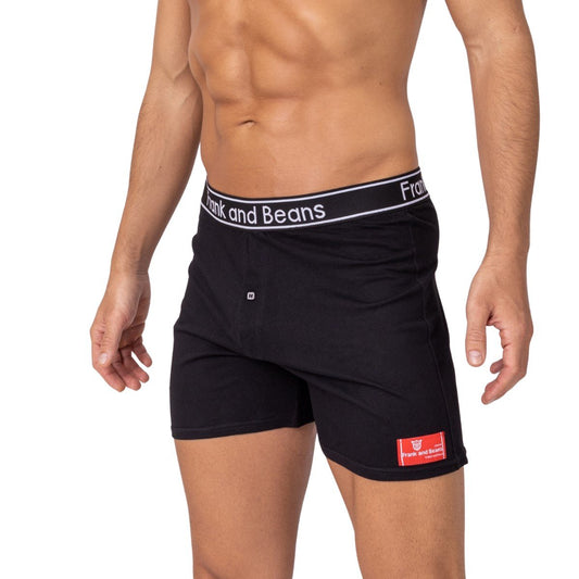 Mens Cotton Boxer Shorts Black - The Peony Haus