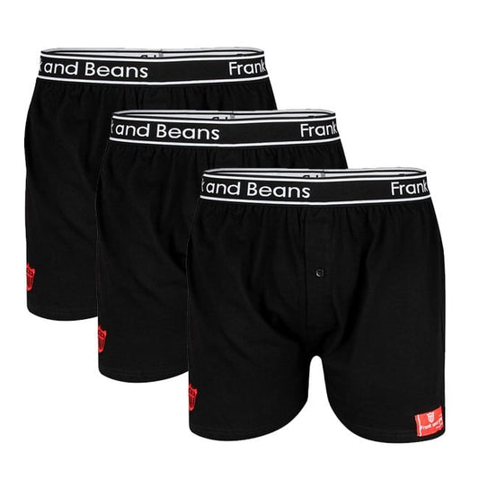 3 Mens Cotton Boxer Shorts Black - The Peony Haus