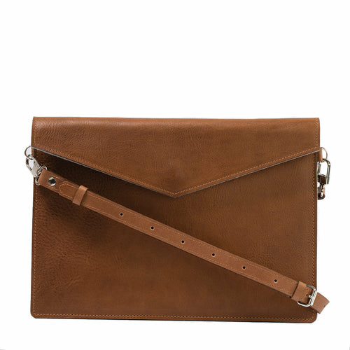 Leather MacBook Bag with Adjustable Strap - The Peony Haus