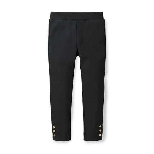 Button Cuff Ponte Pant Black - Baby