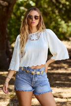 Canyon Ridge Ivory Embroidered Top - FINAL SALE