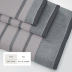 Decorative Cotton Stripe Bath Towel Set - Noelle Collection