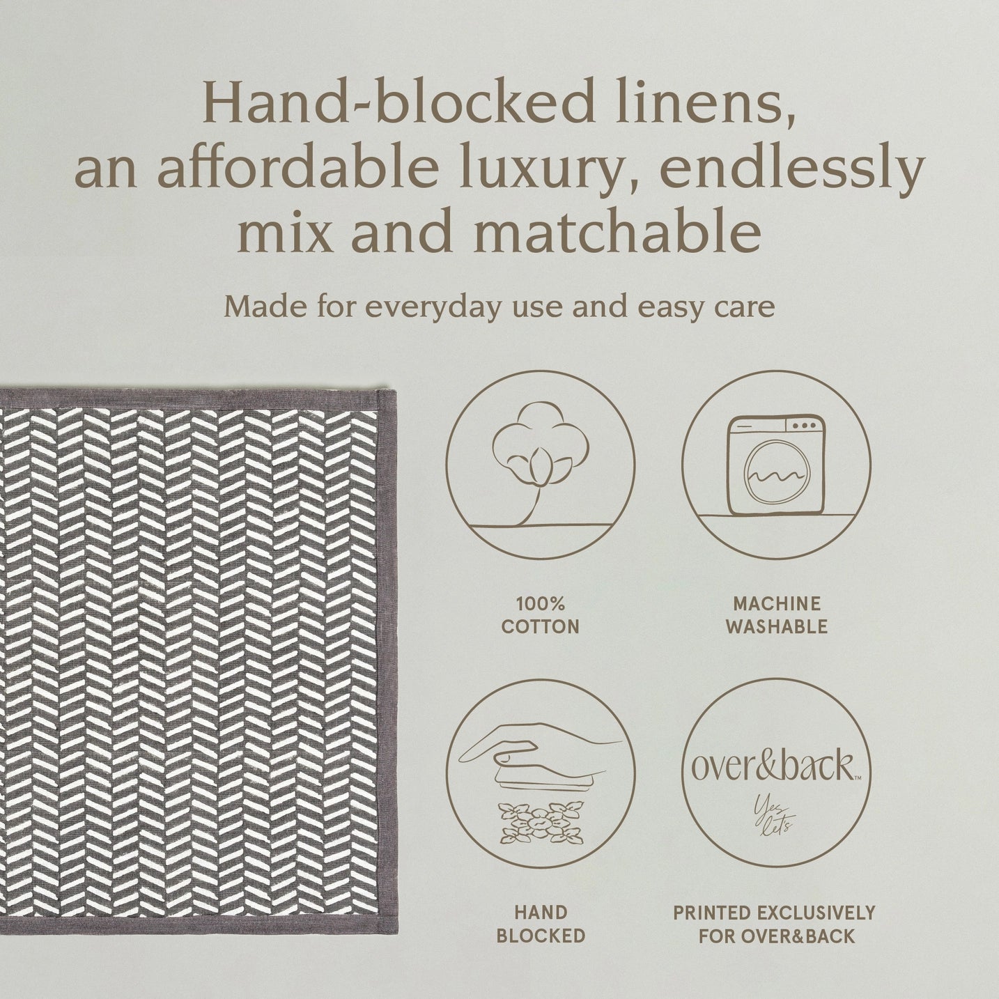 Over&Beck Hand-Blocked Cotton Napkins