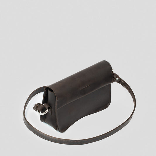 Leather Shoulder Bag (Dark Brown) - The Peony Haus
