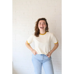 Classic Women's Ringer Tee in Mustard