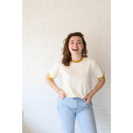 Classic Women's Ringer Tee in Mustard