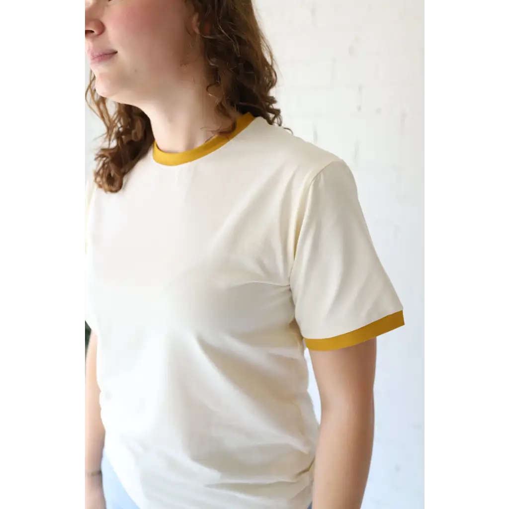 Classic Women's Ringer Tee in Mustard