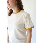 Classic Women's Ringer Tee in Mustard