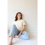 Classic Women's Ringer Tee in Mustard