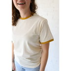 Classic Women's Ringer Tee in Mustard