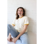 Classic Women's Ringer Tee in Mustard