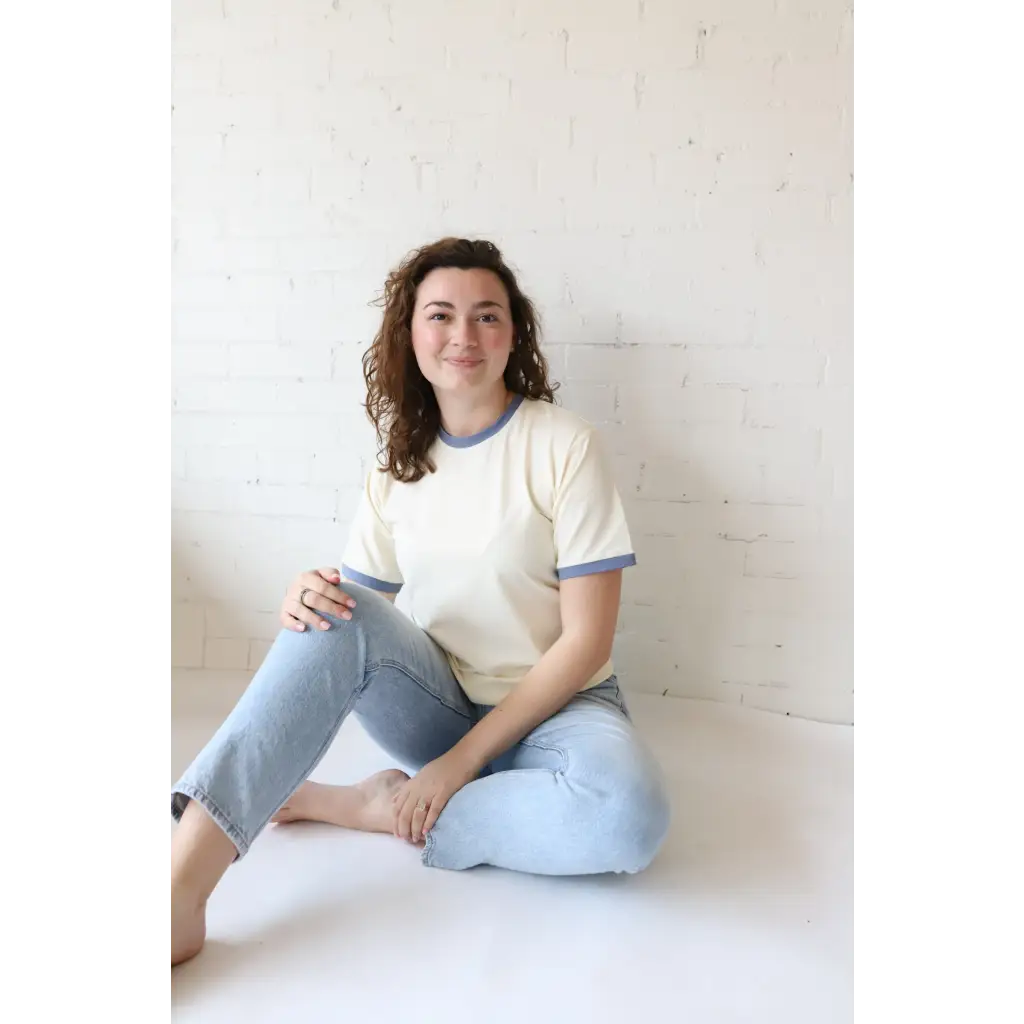 Classic Women's Ringer Tee in Navy