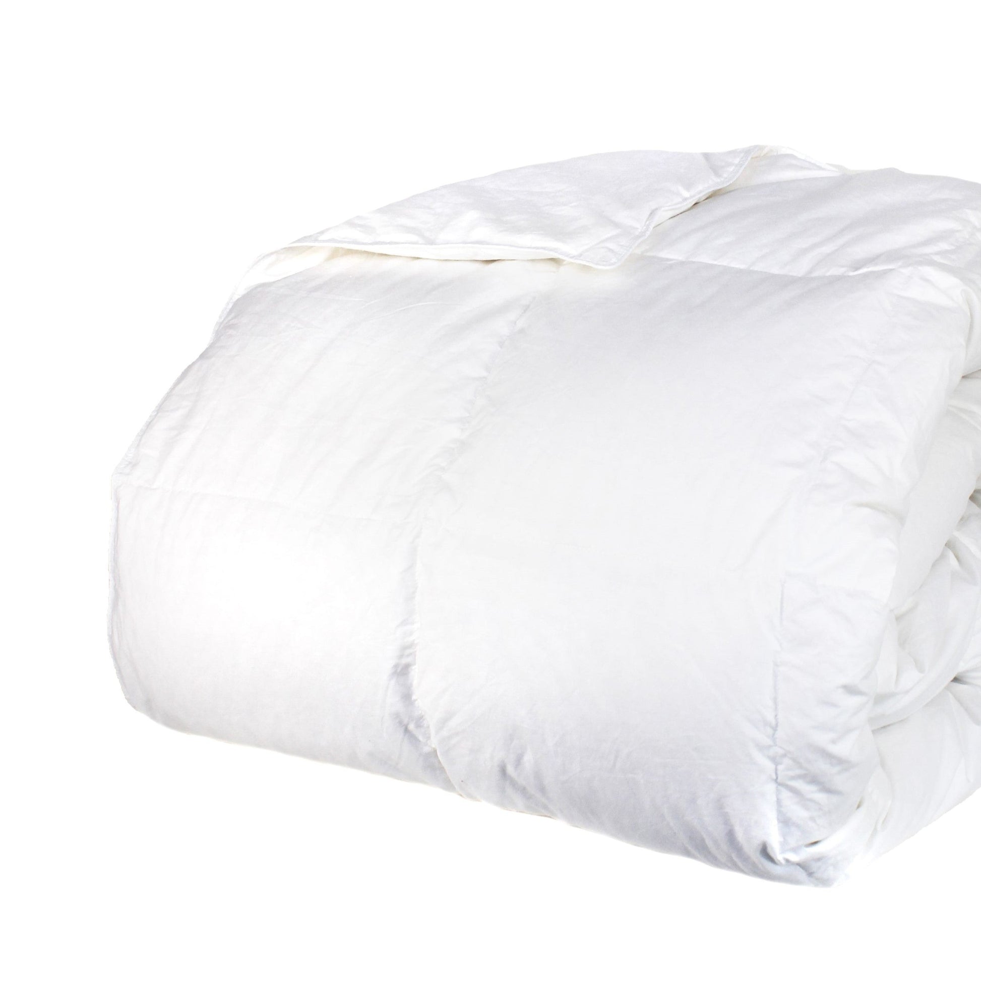 White comforter on a white background