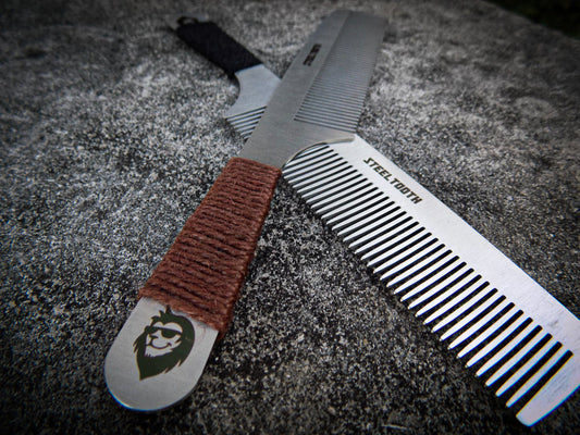 Hemp Cordage Handle Steeltooth Comb - Earth Tones - The Peony Haus