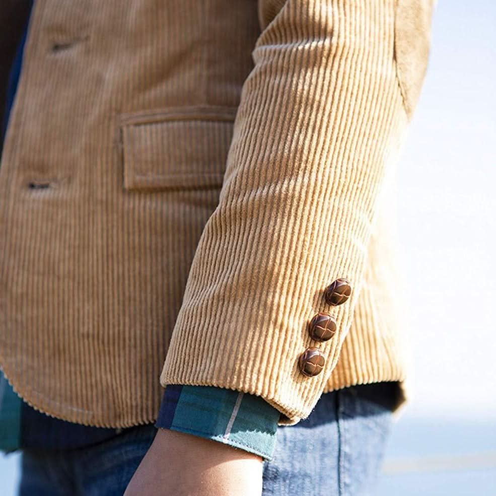 Organic Corduroy Blazer with Elbow Patches - 98% Organic Cotton