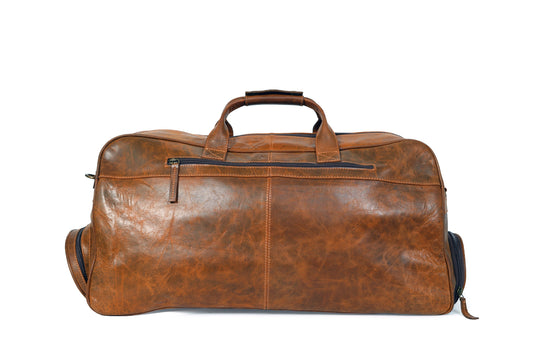 Leather Duffle Bag with Shoe Compartment. - The Peony Haus