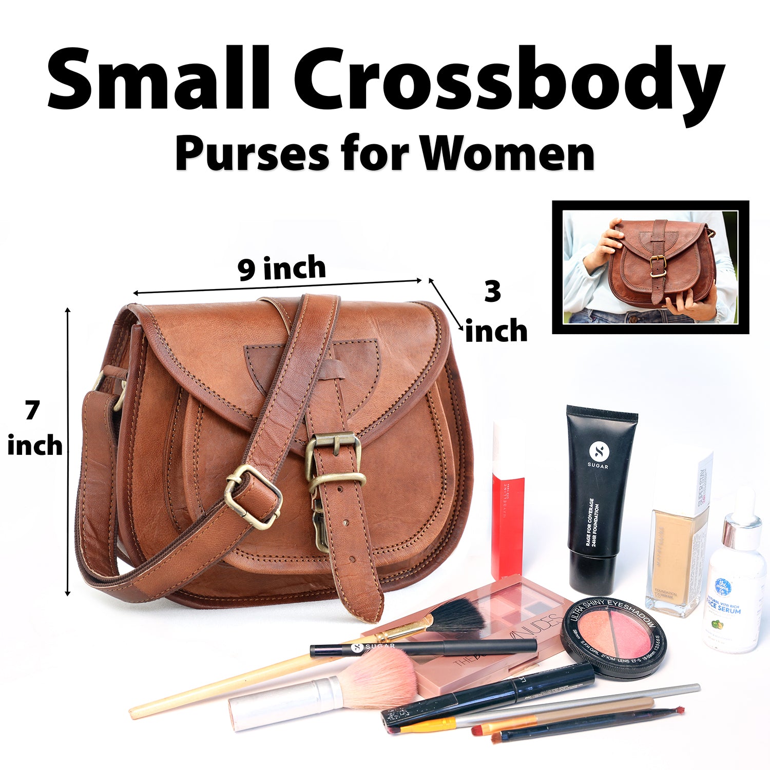 Genuine Leather Small Crossbody Purses Satchel for Ladies Handbags - The Peony Haus