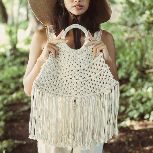 Amer Macrame Fringe Bag - The Peony Haus