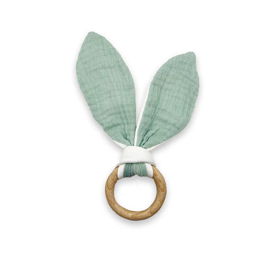 Organic Cotton Teething Ring - Green - The Peony Haus
