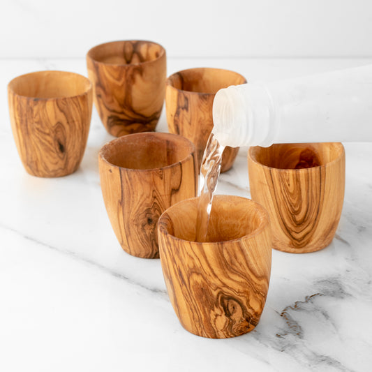Handcrafted Olive Wood Shot Glass - 1.5 oz - The Peony Haus
